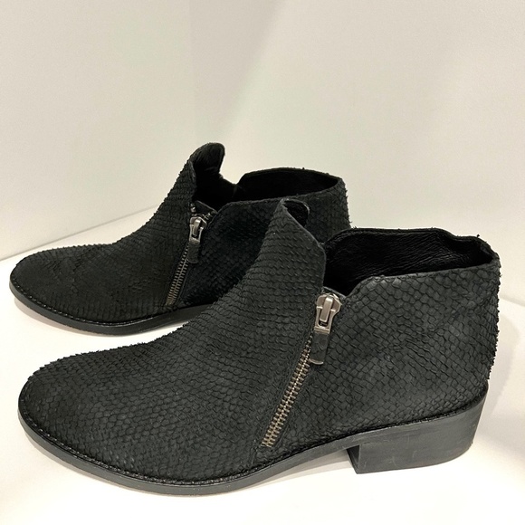 Eileen Fisher Shoes - Eileen Fisher Tuck Faux Snake Leather Textured Embossed Booties Size 8